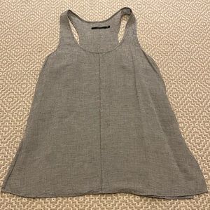 J Brand Indy Racerback Linen Top Grey Sz Small